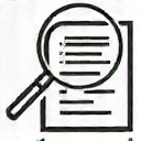 Magnifying glass icon over a document representing assessment
