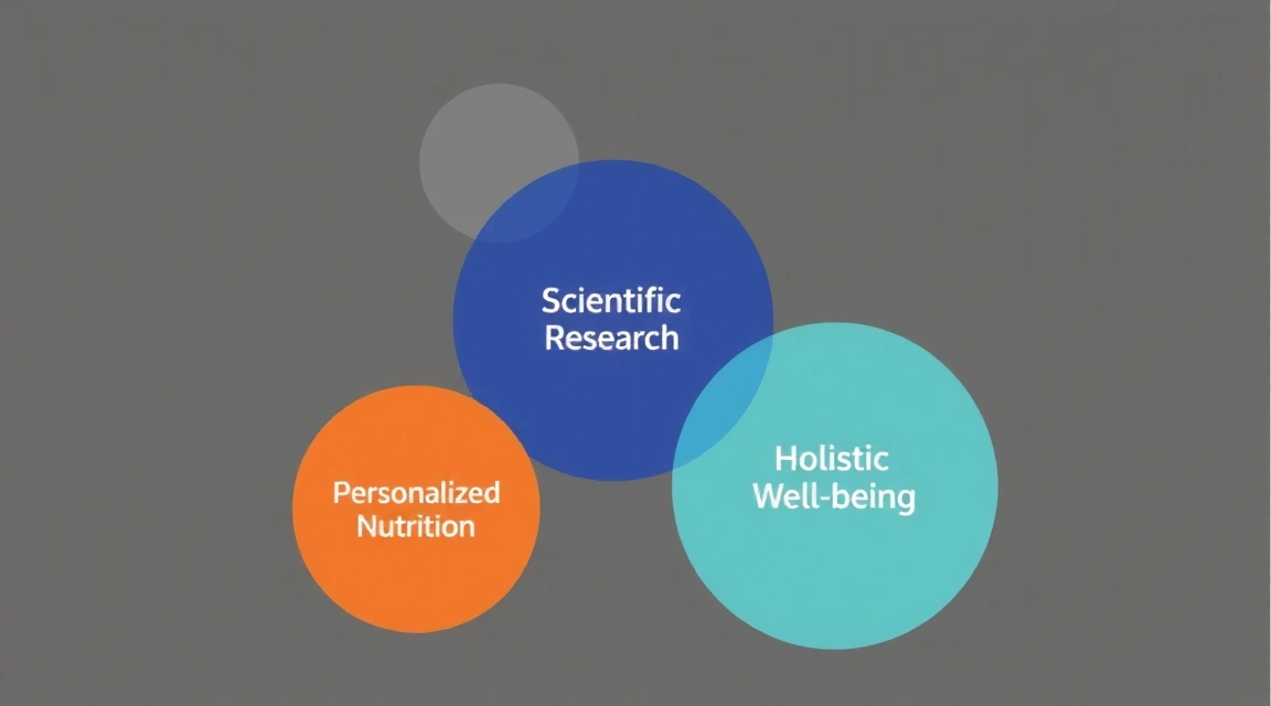 Diagramma che mostra l'interconnessione tra scienza, personalizzazione e benessere