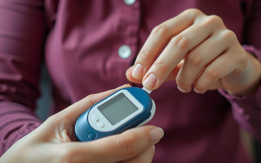 Persona che misura la glicemia con un glucometro